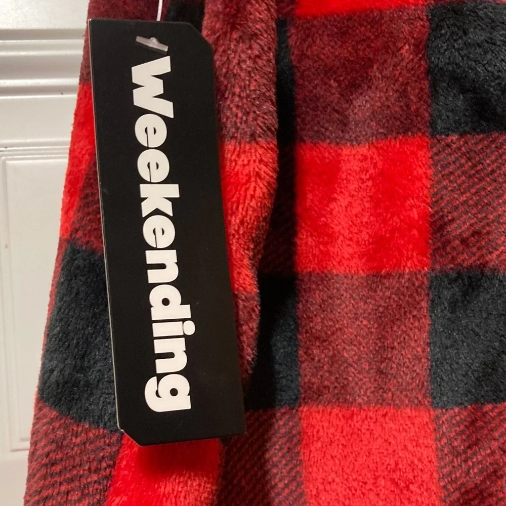 Red‎ & Black Buffalo Plaid Fleece Lounge Pants XL NWT